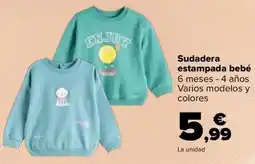 Carrefour Sudadera estampada bebé oferta