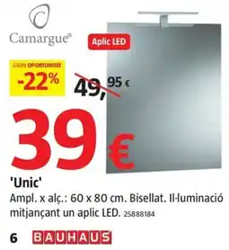 Bauhaus Camargue aplic led 'unic' oferta