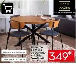 Conforama Top Confo Conjunto de Mesa de comedor + 4 Sillas Savannah oferta
