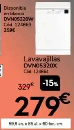 Conforama Lavavajillas DVN05320X oferta
