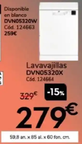 Lavavajillas DVN05320X