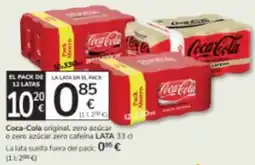 Consum Coca-Cola original, zero azúcar o zero azúcar zero cafeína oferta
