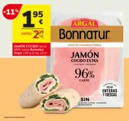 Consum Argal bonnatur jamón cocido extra oferta