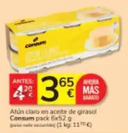 Consum Consum atún claro en aceite de girasol oferta