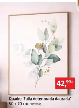 Bauhaus Quadre 'Fulla deteriorada daurada' oferta