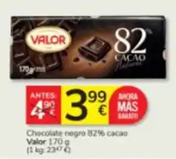 Consum Valor chocolate negro 82% cacao oferta