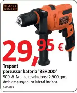 Bauhaus Black+Decker trepant percuessor bateria 'BEH200' oferta