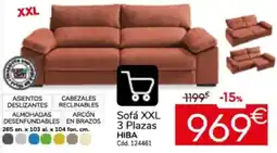 Conforama Hiba sofá xxl 3 plazas oferta