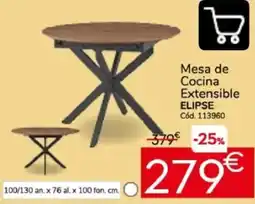 Conforama Elipse mesa de cocina extensible oferta