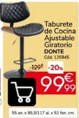 Conforama Donte taburete de cocina ajustable giratorio oferta