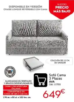 Conforama Sofá Cama 3 Plazas AVA oferta