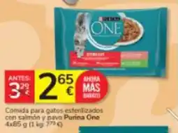 Consum Purina One comida para gatos esterilizados con salmón y pavo oferta