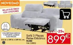 Conforama Nube sofá 3 plazas relax eléctrico oferta