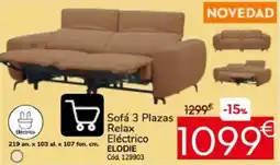 Conforama ELODIE Sofá 3 Plazas Relax Eléctrico oferta