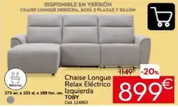 Conforama Toby chaise longue relax eléctrico izquierda oferta