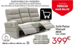 Conforama Zeus sofá relax manual oferta