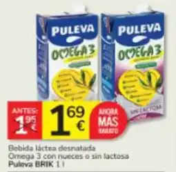 Consum Puleva bebida láctea desnatada Omega 3 con nueces o sin lactosa oferta