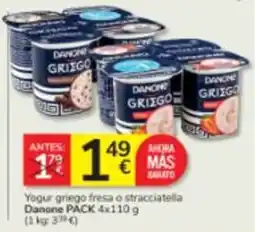 Consum Danone yogur griego fresa o stracciatella oferta