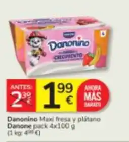 Consum Danonino Maxi fresa y plátano oferta