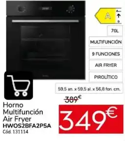 Conforama Horno Multifunción Air Fryer HWOS2BFA2P5A oferta