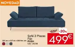 Conforama Sofá 3 Plazas Fijo PUSH oferta