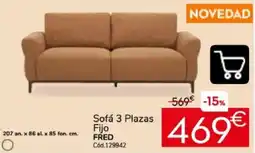 Conforama Fred sofá 3 plazas fijo oferta