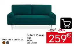 Conforama Boll sofá 2 plazas fijo oferta