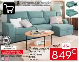 Conforama April Chaise Longue Derecha con Cama oferta