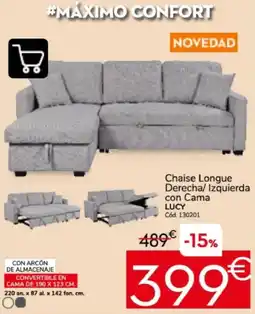 Conforama Lucy Chaise Longue Derecha/Izquierda con Cama oferta
