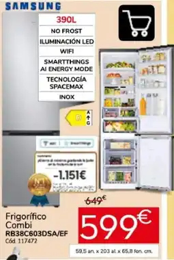 Conforama Samsung frigorífico combi rb38c603dsa/ef oferta