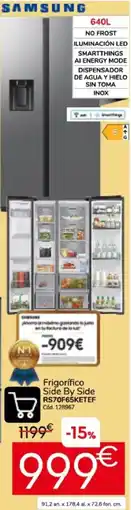 Conforama Samsung Frigorífico Side By Side RS70F65KETEF oferta