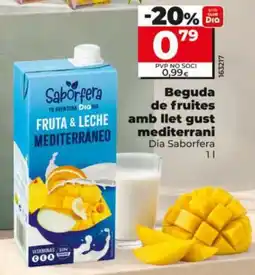 Dia Supermercados Dia Saborfera beguda de fruites amb llet gust mediterrani oferta