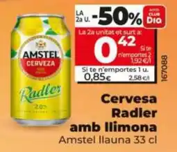 Dia Supermercados Amstel Cerveza Radler amb llimona oferta