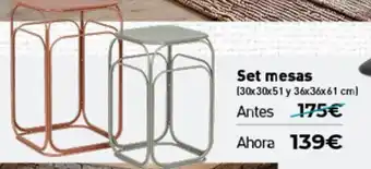 Set mesas