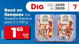Dia Supermercados Dia Bacó en llenques oferta