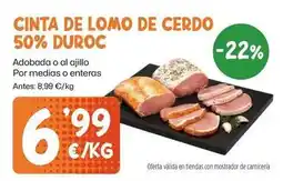 AhorraMas Duroc - cinta de lomo de cerdo 50% duroc oferta