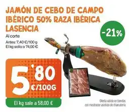 AhorraMas Lasencia - jamón de cebo de campo ibérico 50% raza ibérica oferta