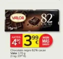 Consum Valor - chocolate negro 82% cacao oferta