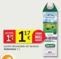 Consum La asturiana - leche desnatada sin lactosa oferta