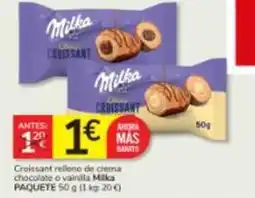 Consum Milka - croissant relleno de crema chocolate o vainilla paquete oferta