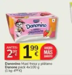 Consum Danone - danonino maxi fresa y platano oferta