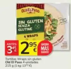 Consum Old el paso - tortillas wraps sin gluten oferta