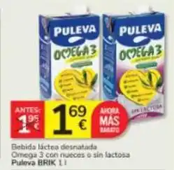 Consum Puleva - bebida láctea desnatada omega 3 con nueces o sin lactosa oferta