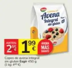 Consum Esgir - copos de avena integral sin gluten oferta