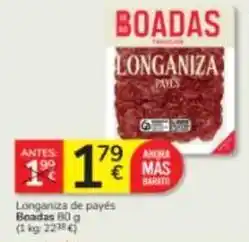 Consum Boadas - longaniza de payes oferta