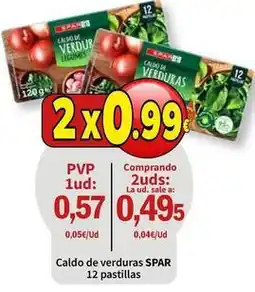 SPAR Spar - caldo de verduras 12 pastillas oferta