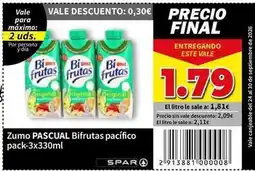 SPAR Pascual - zumo bifrutas pacifico oferta