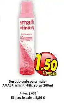 SPAR Amalfi - desodorante para mujer infiniti 48h, spray 200ml oferta