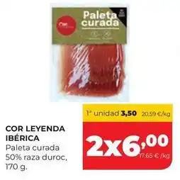 Alimerka Leyenda ibérica - paleta curada 50% raza duroc oferta