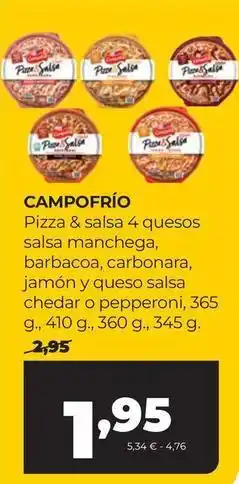 Alimerka Campofrío - pizza & salsa 4 quesos salsa manchega oferta